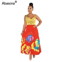 Лето г. цветочный принт Винтаж Высокая талия ботильоны Длина Макси плиссированные юбки для женщин модные повседневная юбка 4 цветной наряд для