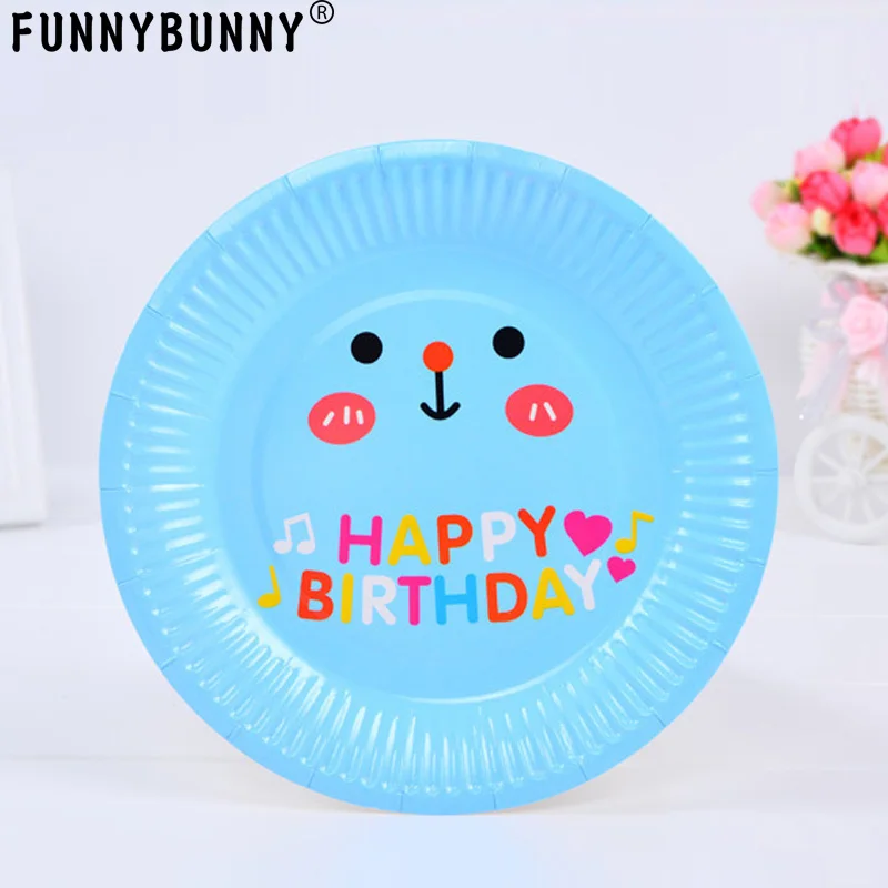 FUNNYBUNNY Sweet Girl 6 шт. с днем рождения для вечеринки радуги и розового цвета круглые