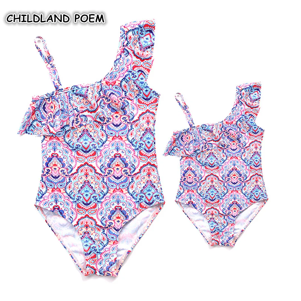 Mother Daughter Swimsuit Floral One piece Mom and Daughter Swimsuit