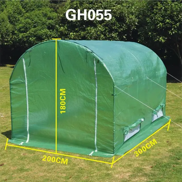 GH055 double door greenhouse full of iron arched canopy roof insulation