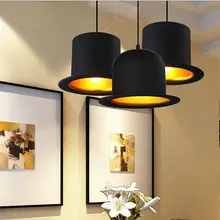 Venta caliente 110 v/220 v Top Hat Luces Colgantes de aluminio ligero Sombrero para la Cocina Creativa D26cm * H17cm Lámpara de techo para Bar cafetería
