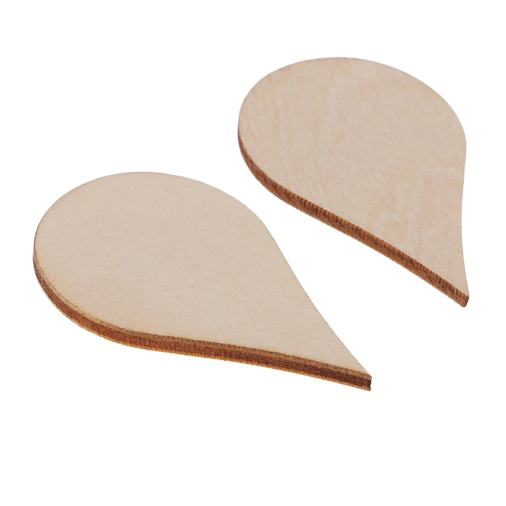 Wooden MDF Drop Shapes Craft Blank Wood Embellishment for Scrapbooking Wedding Party Baby Feet Christmas Decorations DIY