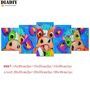 

3D DIY Diamond Embroidery,5D Diamond painting Colored cattle Diamonds mosaic Full rhinestone cross stitch,needlewor,decor