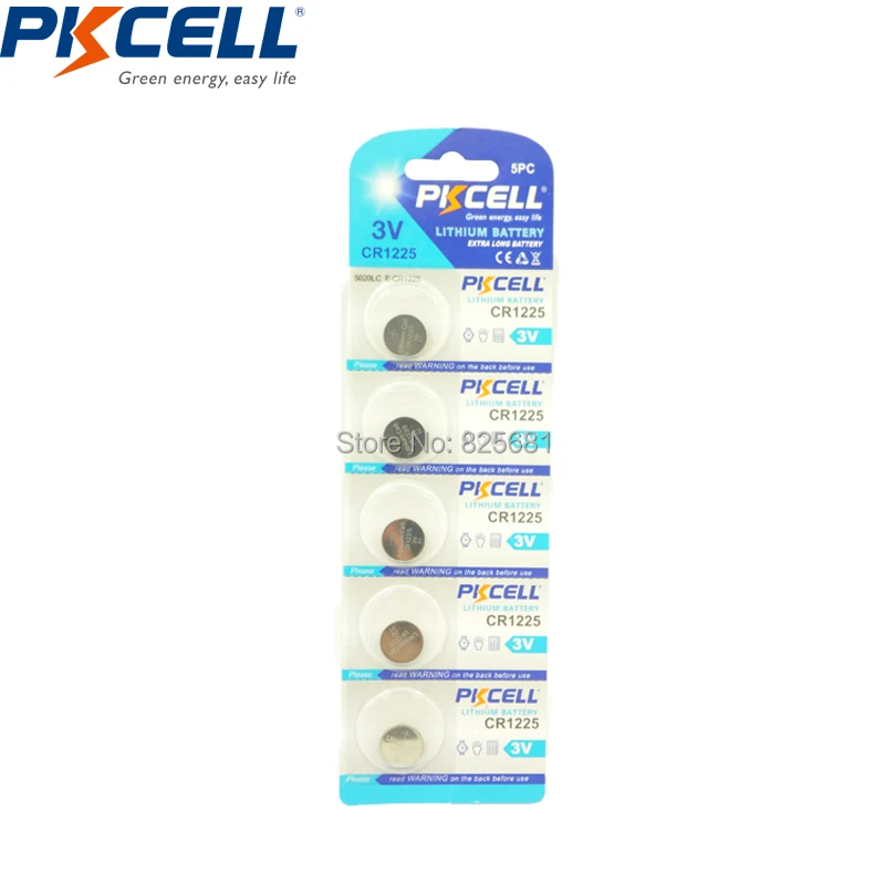 150 шт. 30 карт PKCELL cr1225 CR1225 3 V 50 мАч литиевая батарея таблеточного типа монета Батарея для часы с калькулятором