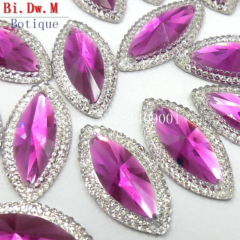 Nice Supplier Resin Marquise 15x30mm Silver Rhinestones Stones and Crystals Strass Crystal Sew On For Sewing Accessories Crafts | Дом и сад