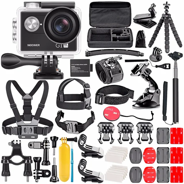 $US $53.87 Neewer G1 Ultra HD 4K Action Camera Kit Includes 12MP98 ft Underwater Waterproof Camera 170 Degree 
