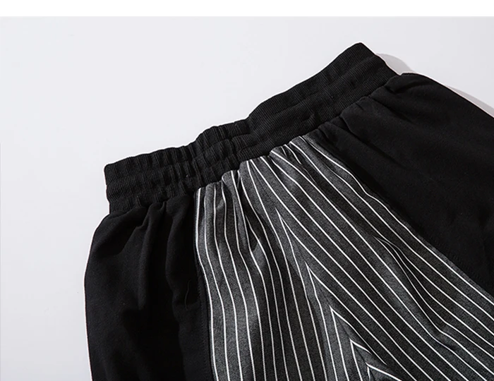 AELFRIC Лоскутная Брюки карго мешковатые шорты для женщин мужские лето 2019 г. ленты в полоску повседневное Короткие штаны мотобрюки уличная