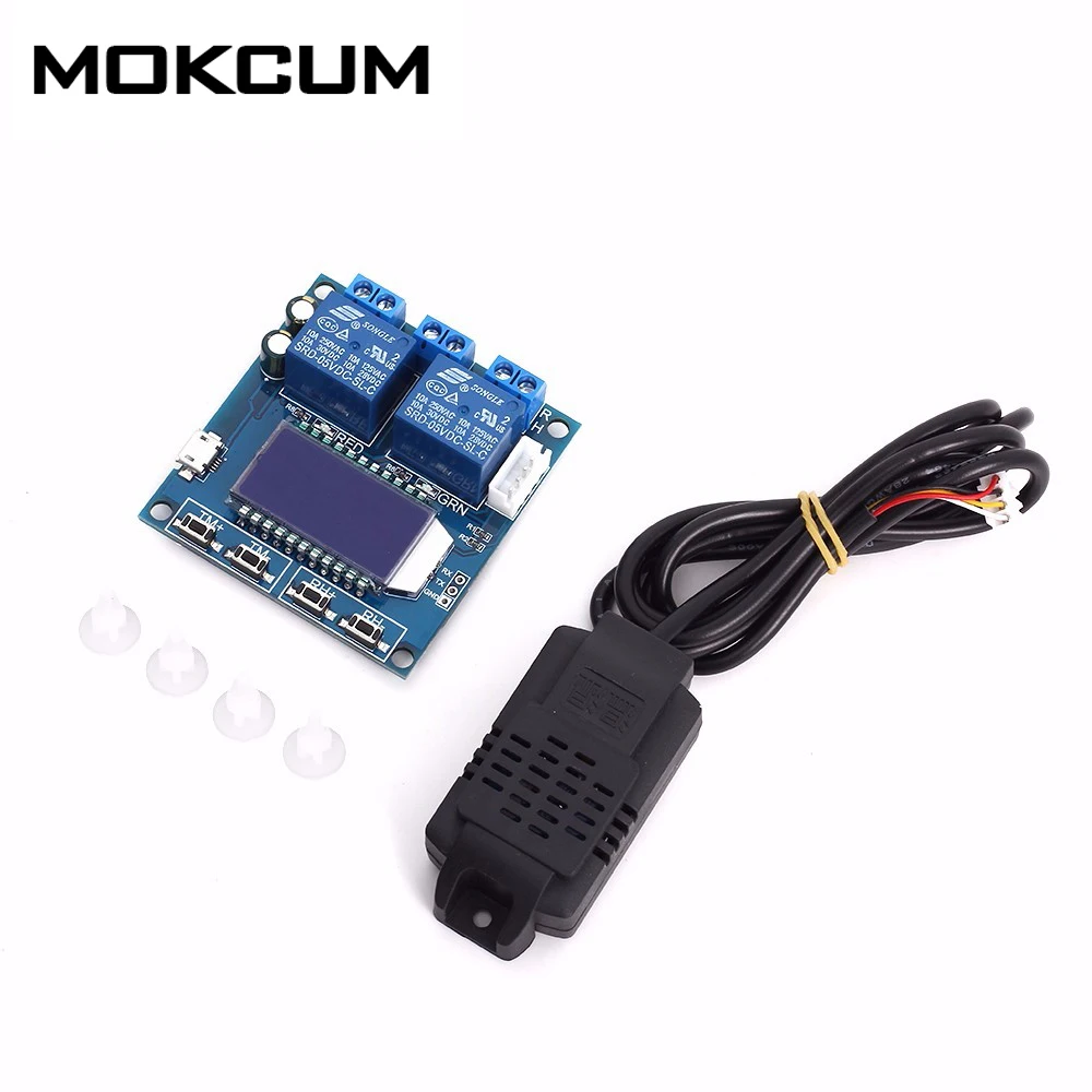 

SHT20 Humidity Temperature Controller DC 12V Digital LCD Display 2-Channel Relay Temperature Control Module