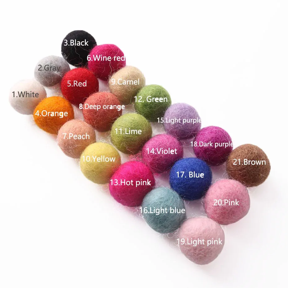 Wool Felt Balls 10pc 20mm New Wool Pom Poms Beads DIY Room Party Christmas Gift DIY Craft Round wool felt balls