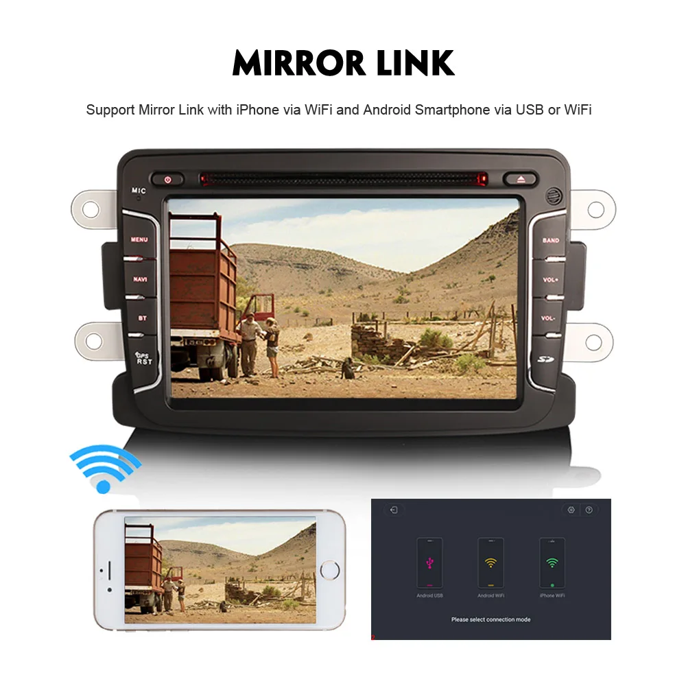 Sale DAB+ Car stereo GPS Sat Nav BOD DVT-IN for Renault Dacia Duster Logan Sandero Dokker Lodgy Android 9.0 CD FM 5