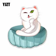 YJZT 13.5 CENTÍMETROS * 15 CENTÍMETROS Moda Animal Bonito Gato PVC Etiqueta Do Carro Decalque Do Carro Decoração 5-1461
