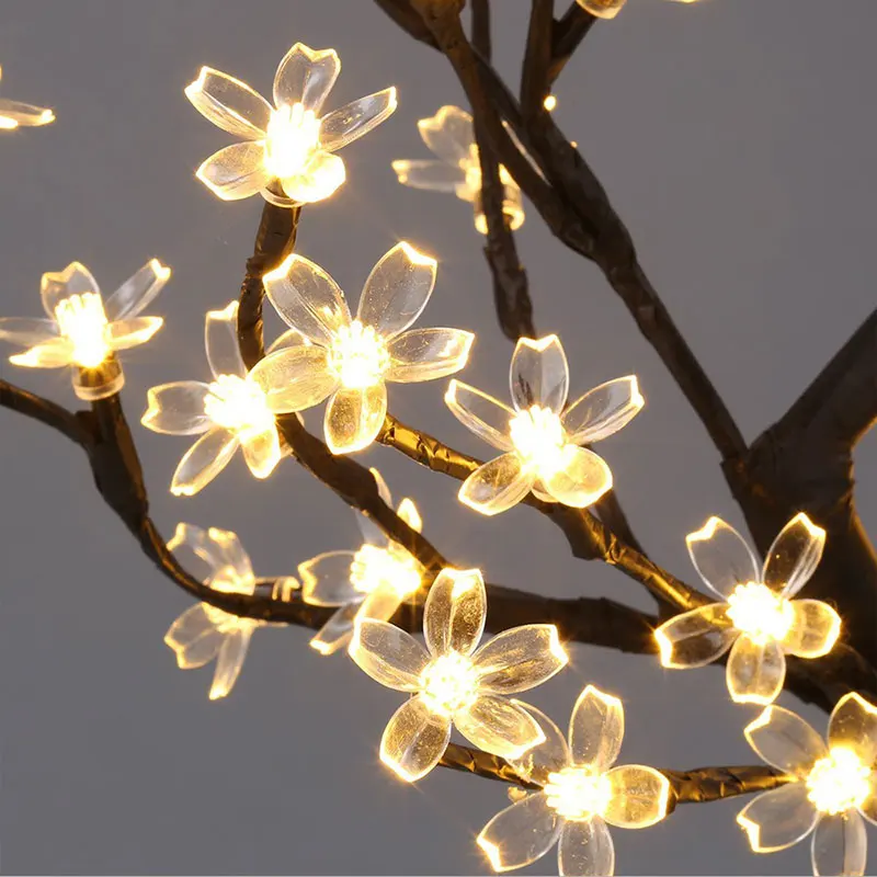 Romantic 48 Leds Cherry Blossom Desktop Bonsai Tree Light Festival Holiday Light Home Party Wedding Indoor Decoration Lamp Romantic 48 Leds Cherry Blossom Desktop Bonsai Tree Light Festival Holiday Light Home Party Wedding Indoor Decoration Lamp