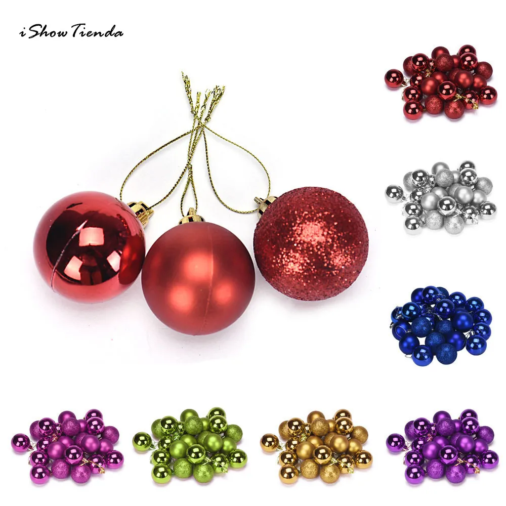 New 24Pcs/pack Hot Christmas Tree Ornaments Multi color Christmas Ball
