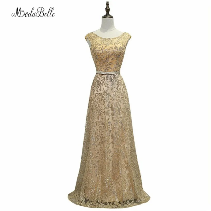 Modabelle Gold Navy Blue Long Evening Dress Bling