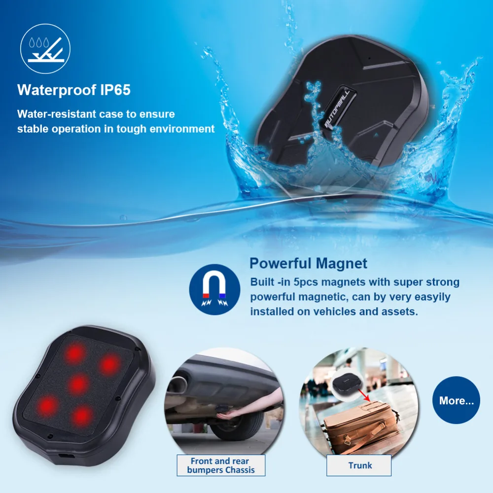 Дешево font b Gps b font трекер для автомобиля font b gps b font локатор TK905 водонепроницаемый магнит в режиме ожидания 90 дней в режиме реального времени LBS позиция пожизненная Б...