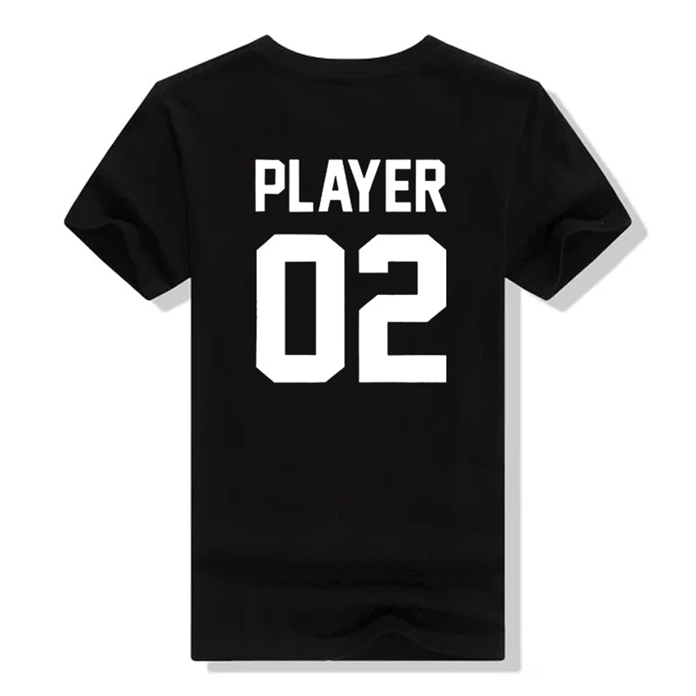 Женская футболка Tumblr хлопковая Повседневная с коротким рукавом и надписью 01 Player