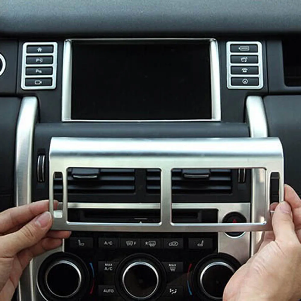 Dashboard центральной консоли вентиляционные отверстия на выходе панели рамка наклейка для Land Rover Discovery Sport Хром Стайлинг Аксессуары