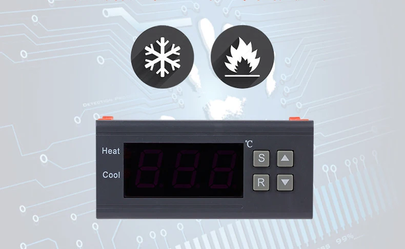 LED Digital Temperature Controller 12V 24V 110V 220V Thermoregulator thermostat for incubator Relay LED With Heater And Cooler