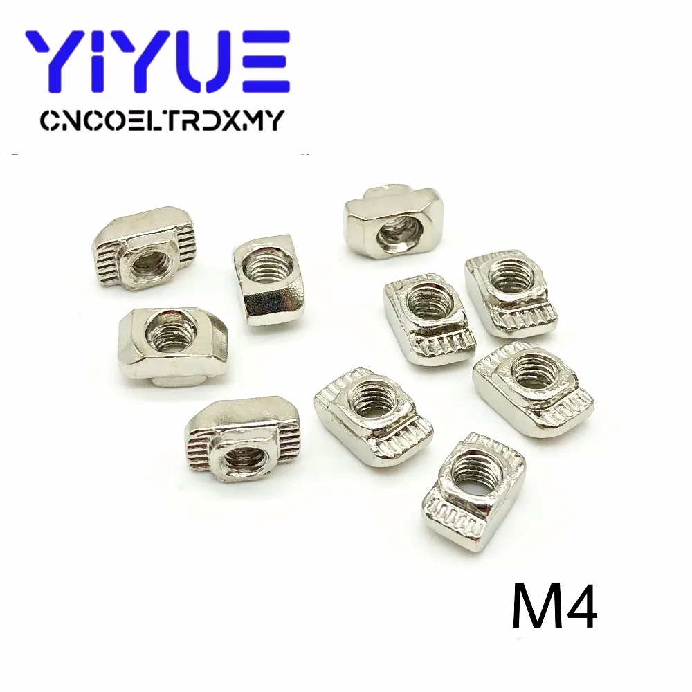 20 шт M3/M4/M5 * 10*6 для 20 серии Слот t-гайка Раздвижные T гайка Молоток падение гайка Держатель Скоба 2020 Алюминий профилей