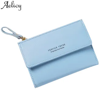 

Aelicy Women Wallet 2018 New Purple Blue Gray Black Wallet Female Zipper And Hasp Lady Card Holder Multi Card Position Wallet