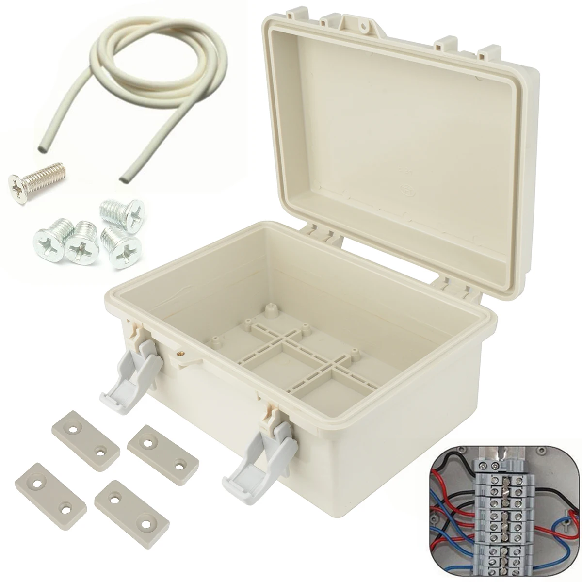 

1pc Waterproof Electronic Junction Box Enclosure Case Outdoor Terminal Cable For Control /Transfer/Power Distribution Box Mayitr