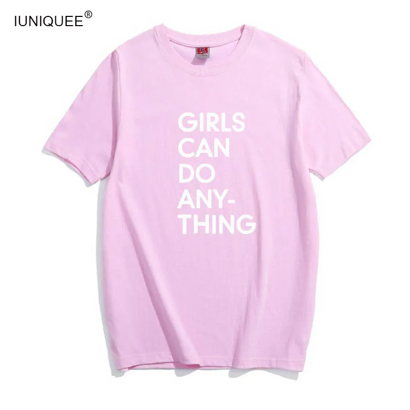 Феминистская футболка Для женщин девушки могут сделать что-нибудь летние шорты рукавами дамы топ, футболка, рубашка Femme Tumblr Для женщин футболка