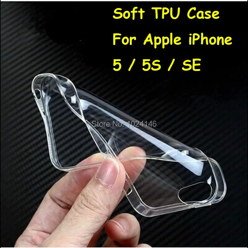 

New Slim Crystal Clear Transparent Soft TPU Back Case Cover Protection Skin For Apple iPhone SE 5 5S