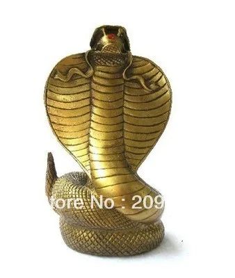 

001084 China Bronze Snake Cobra Figure Statue