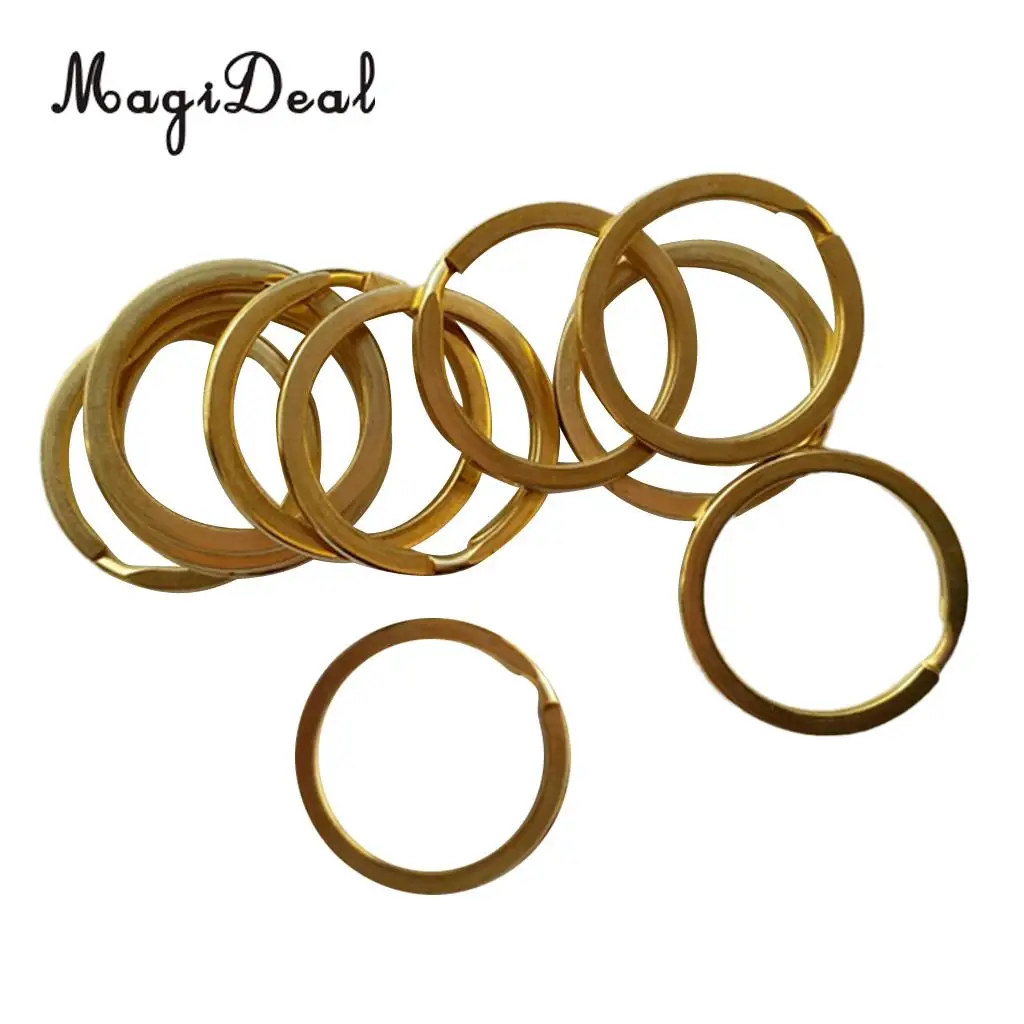 MagiDeal Bulk 10 Brass Split Rings 15mm 20mm 25mm 28mm 30mm 32mm Keyring Key Chain Hook Loop Holder Clasps Connector DIY Craft