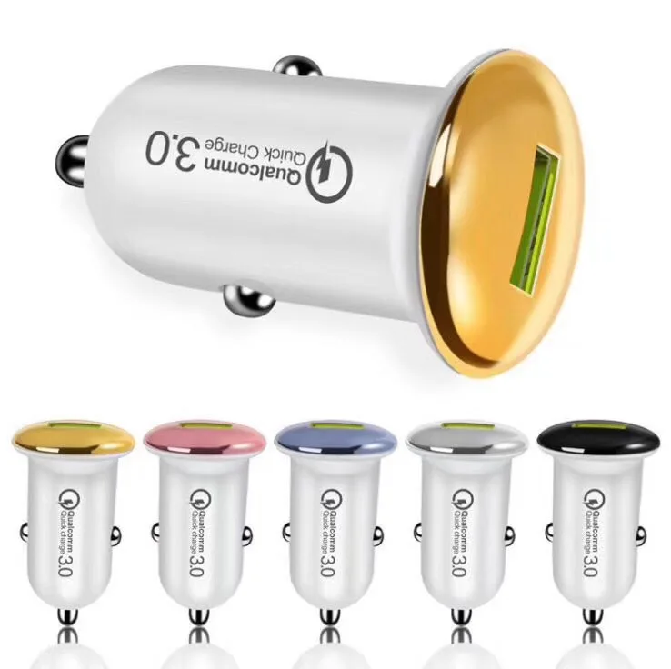 

Smart QC3.0 Quick charging Gift Mini Mushroom car filling single USB filling cigarette lighter charging