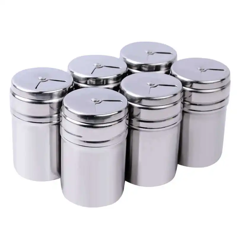 6 Pcs/S al aire libre vajilla de acero inoxidable condimento botellas de latas para Camping viaje cocina cocinar al aire libre barbacoa de utensilios de cocina