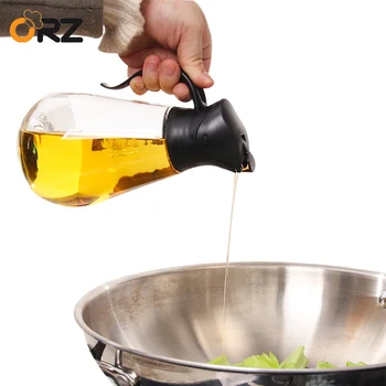 

ORZ Auto Open Oil Bottles Leakproof Glass Olive Oil Pot Soy Sauce Vinegar Seasoning Can Kitchen Storage Bottle Cooking Tool
