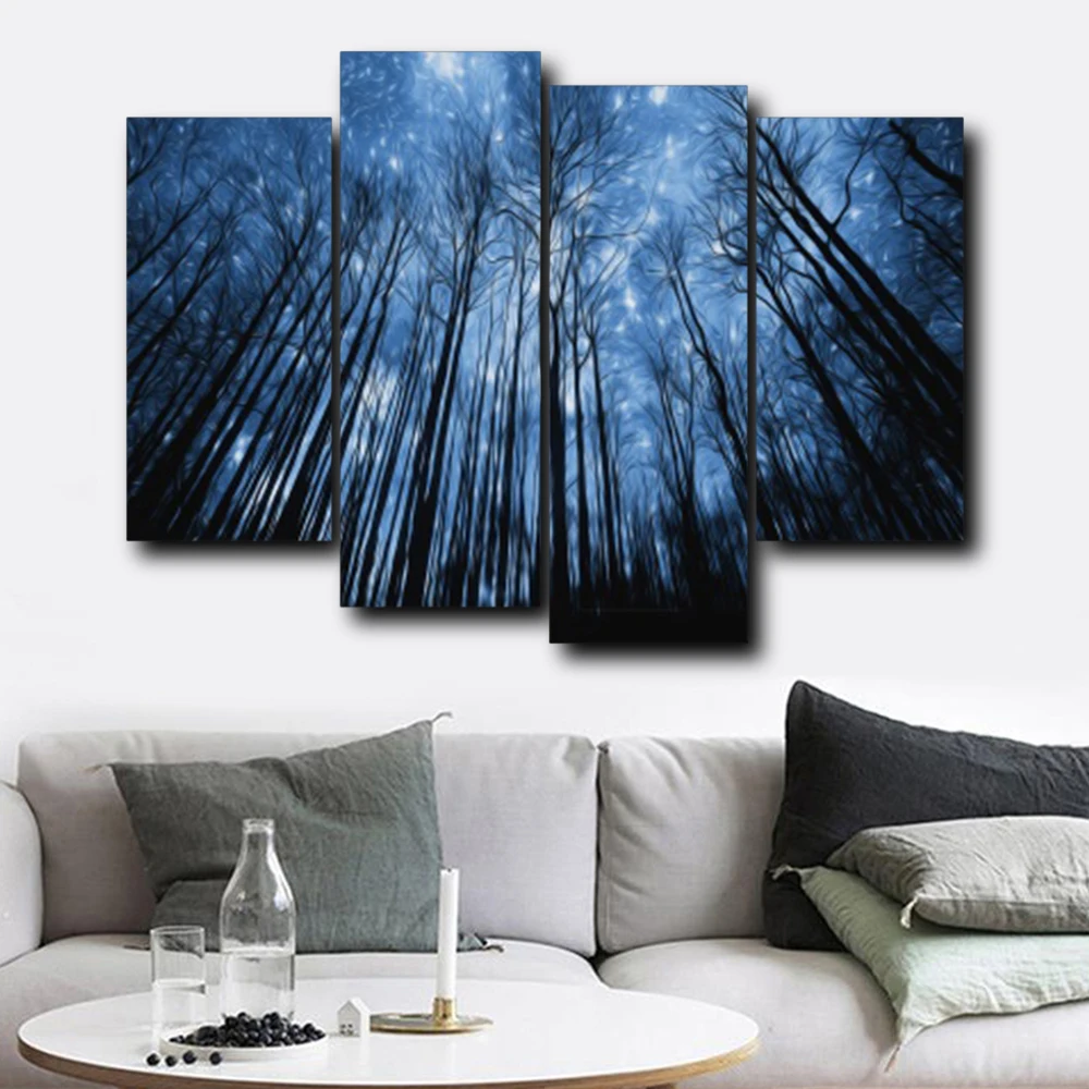 

Laeacoo Magic Forest Night Canvas Painting Posters Prints Home Decorative Wall Art Paintings Pictures For Living Room No Frame