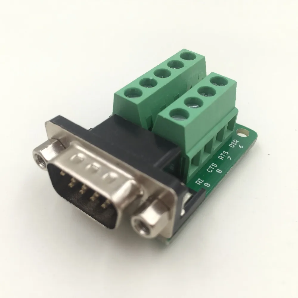 

Hot Factory Direct Wholesale DB9 D-SUB VGA male plug 9pin port Terminal Breakout PCB RS232/485 2 row screw