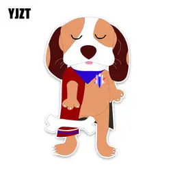 YJZT 9,5 см * 16 см забавная собака с костями ПВХ Высокое качество животное стикер автомобиля 5-1900