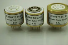 1PC ECC808(Top) TO 12AU7 12AX7 12AT7 Tube (6.3V)(Bottom) Tube DIY Audio Vacuum Tube Adapter Socket Converter Free Shipping