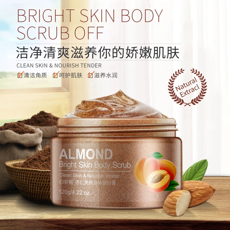 Bioaqua Almond Body Exfoliating Lotion Cleaning Moisturizing Rubbing Mud To Death Skin Condensation Body Creams 120g
