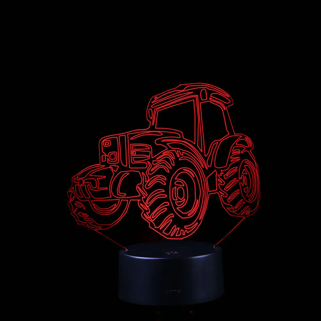 СВЕТОДИОДНЫЙ 3D ночник тракторный настольный 3D Визуальный светильник для спальни оптический иллюзионный светильник ing 7 цветов меняющийся 3D светильник для детей