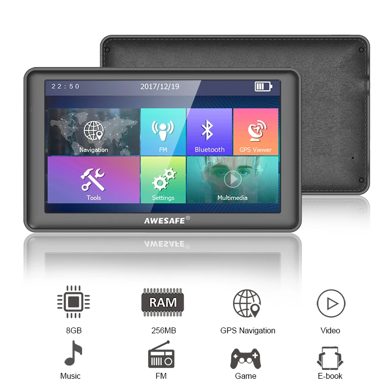 AWESAFE 7 дюймов gps навигатор для машины навигации Bluetooth AVIN 3D бесплатное обновление