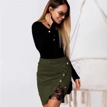 Пикантные Для женщин кружева нерегулярные посылка хип-хоп юбок вечерняя коктейль-Вечеринка Мини платье