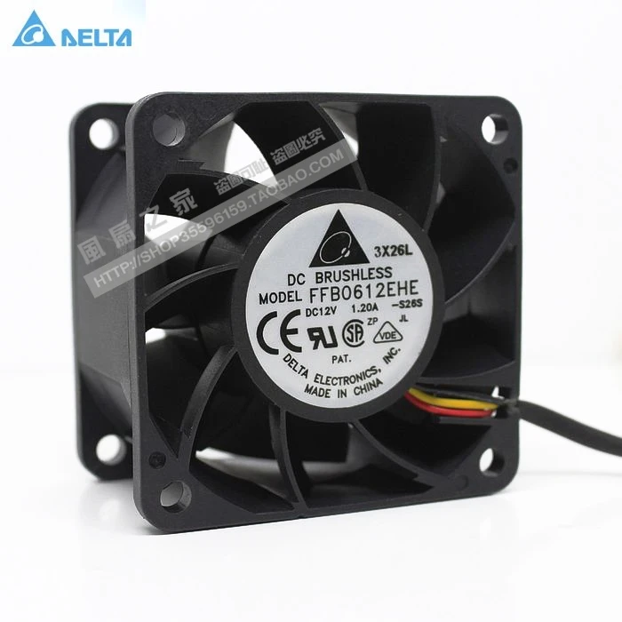 Для delta FFB0612EHE 6 см 60 мм 6038 60*60*38 двойной шар 12 В 1.2A 3-линейный 2U Вентилятор охлаждения