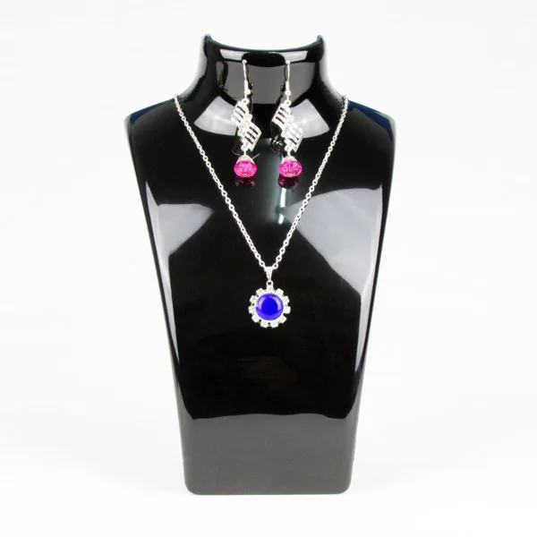 TONVIC-2pcs-Transparent-White-Black-Plastic-Necklace-Bust-For-Earring-Jewelry-Display-Stand-Holder-High-Quality