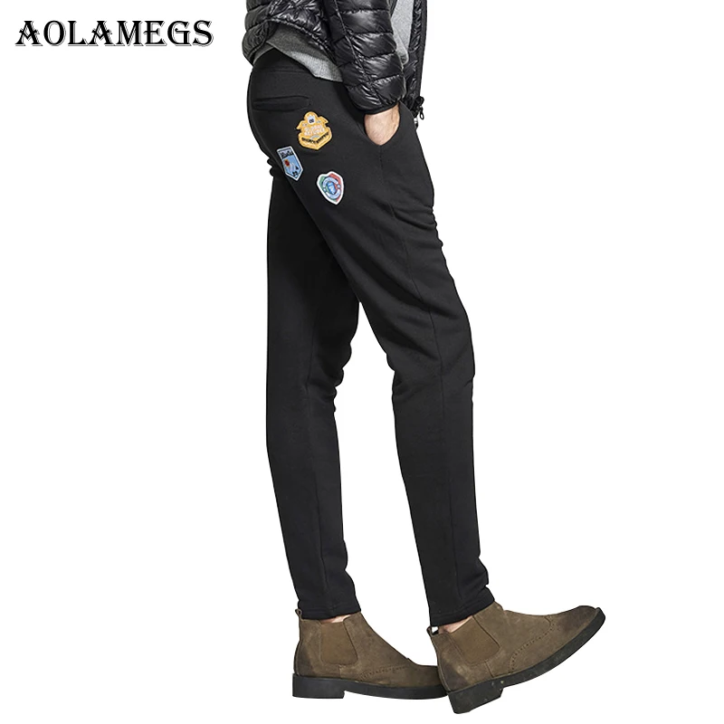 Aolamegs Harem Pants Badge Men Pants Track Pants Mens