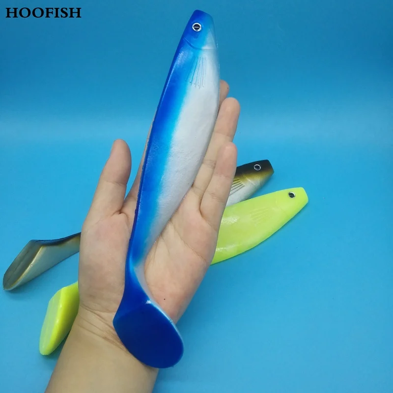 

HOOFISH 3pcs/lot 23cm/70g Soft plastic fish Bionic bait Sea fishing soft lure fishing tackle