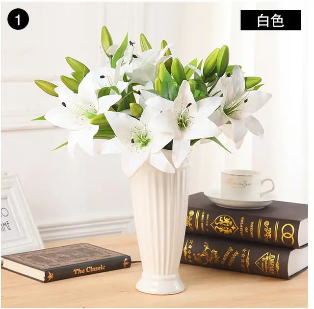 20 unids simulación flores artificiales lirio lirio flor del adorno del
