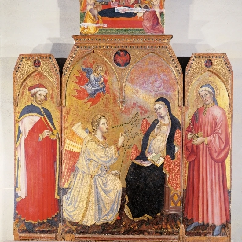 Triptych With Annunciation And Saints Poster Print (18 x 24)