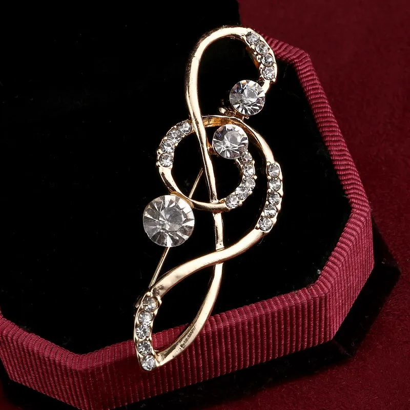 Elegant Peacock Butterfly Rhinestone Brooch Pin Bee Leopard Music Note Simulated Pearl Fashion Brooches Flower Crown Brooch Gift Fashion Jewelry