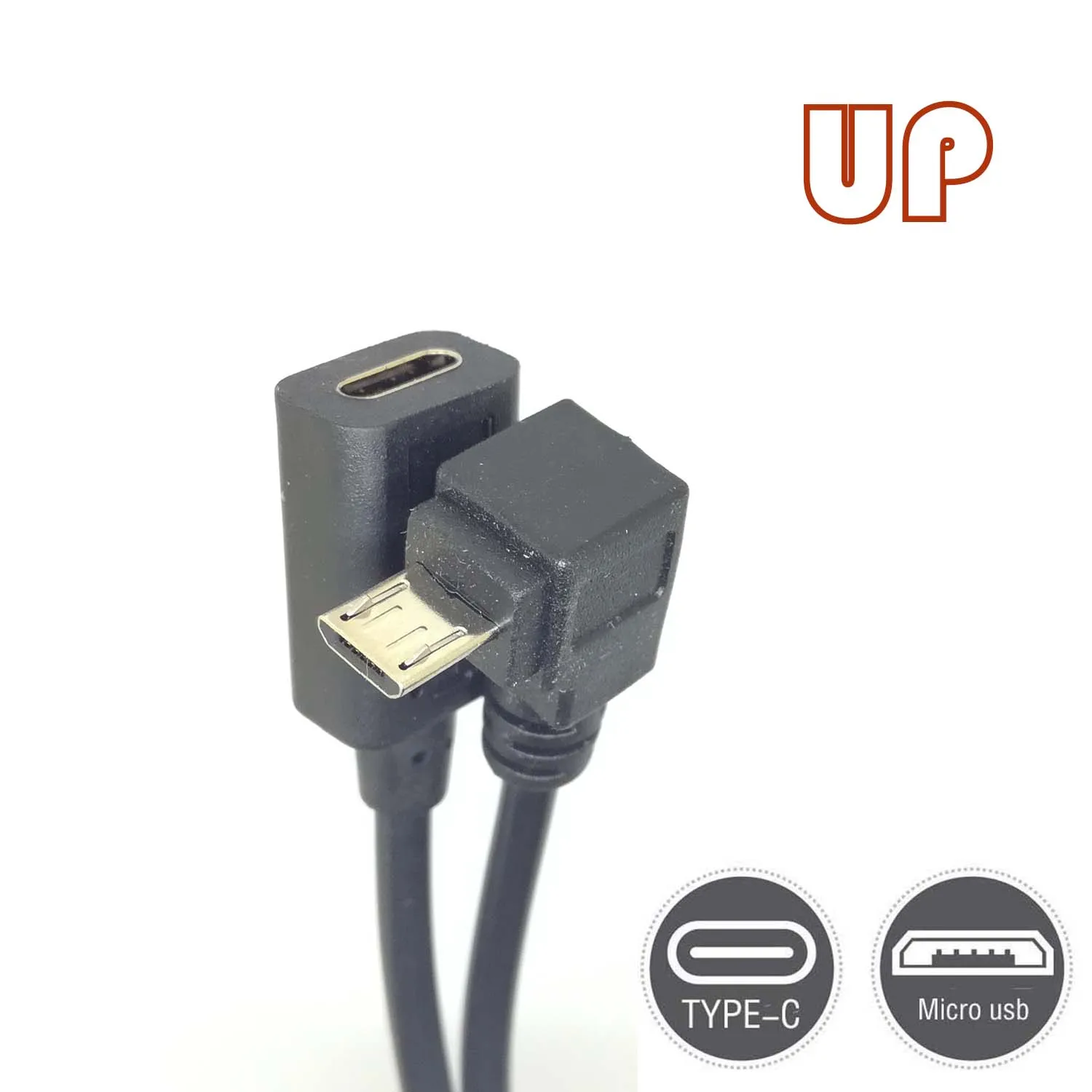90 degree angle Type-C Female To Micro-B Micro male USB Charging Data otg charger convertor adapter cord CABLE
