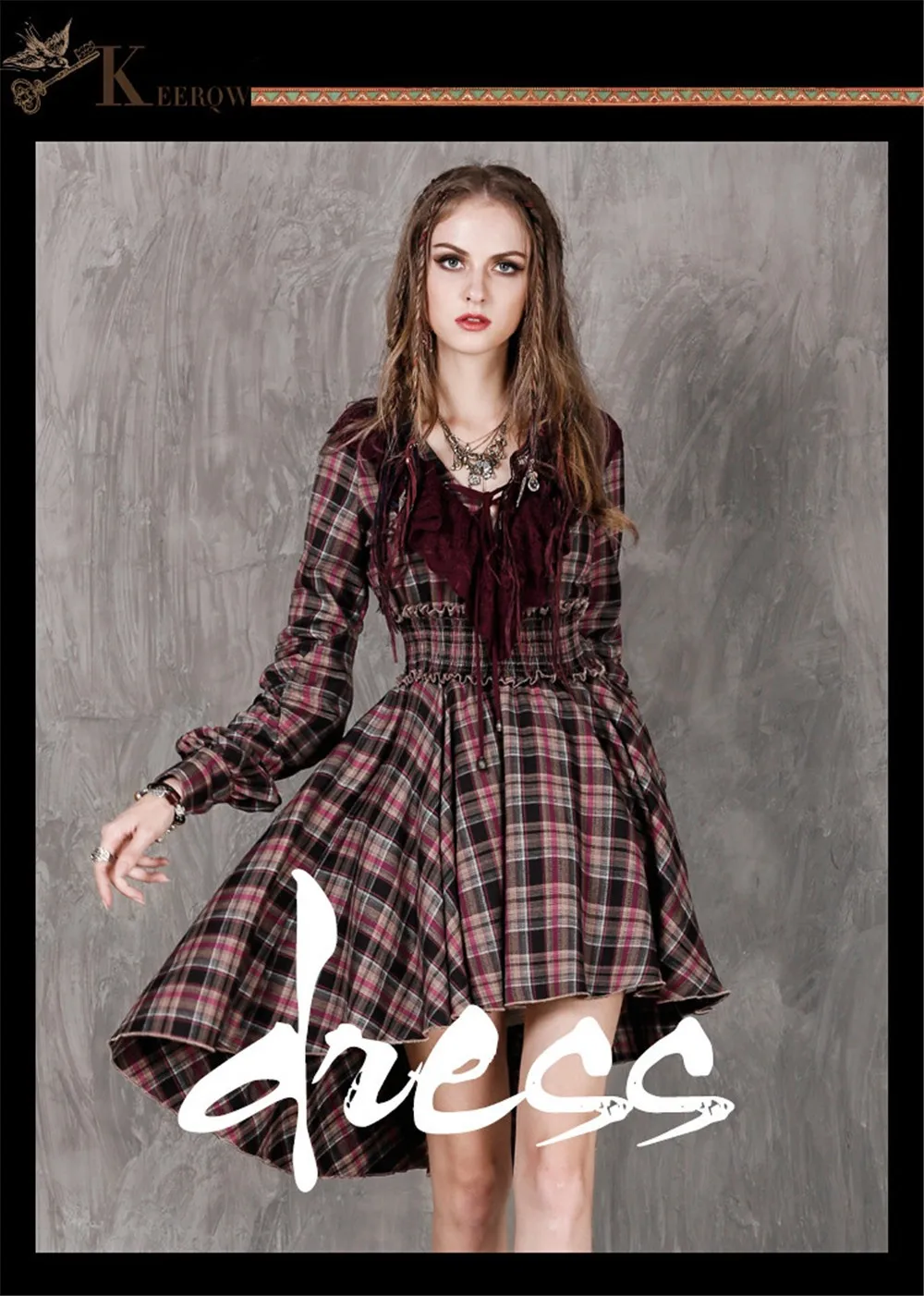 Vintage Autumn Dress 2016 New Boho Cotton Women Dress Long Ruffles Bohemian Style Dresses for women V-Neck Asymmetrical Vestido (1)