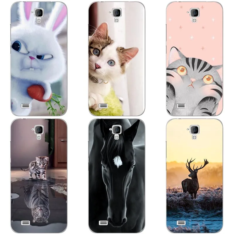 

Cute Animal Cat Printing Case For Huawei Ascend Y560 Y5 Y560-L01 Cover Relief Cartoon Design Funda Hard Plastic Phone Skin Coque